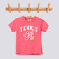 Retro Tennis Girl Pink Bow Comfort Colors Youth Tee