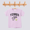 Retro Tennis Girl Pink Bow Comfort Colors Youth Tee - Orchid
