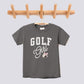 Retro Golf Girl Pink Bow Comfort Colors Youth Tee