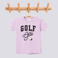 Retro Golf Girl Pink Bow Comfort Colors Youth Tee