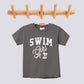 Retro Swim Girl Pink Bow Comfort Colors Youth Tee