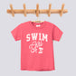 Retro Swim Girl Pink Bow Comfort Colors Youth Tee