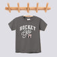 Retro Hockey Girl Pink Bow Comfort Colors Youth Tee