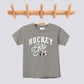 Retro Hockey Girl Pink Bow Comfort Colors Youth Tee