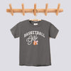 Retro Basketball Girl Pink Bow Comfort Colors Youth Tee - Pepper