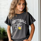 Retro Softball Girl Pink Bow Comfort Colors Youth Tee
