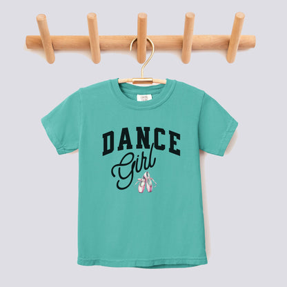 Retro Dance Girl Pink Bow Comfort Colors Youth Tee