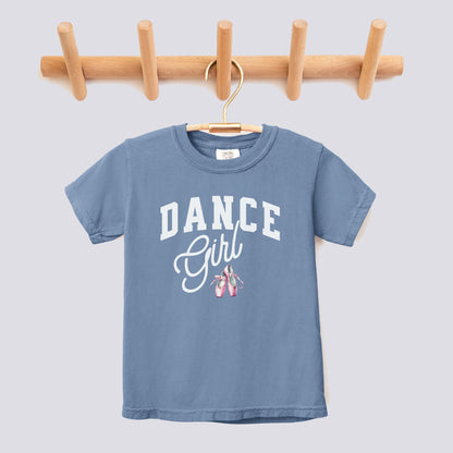 Retro Dance Girl Pink Bow Comfort Colors Youth Tee