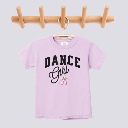 Retro Dance Girl Pink Bow Comfort Colors Youth Tee