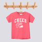 Retro Cheer Girl Pink Bow Comfort Colors Youth Tee