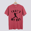 That’s My Boy Baseball Comfort Colors Shirt - Personalized Name on Back - Crimson
