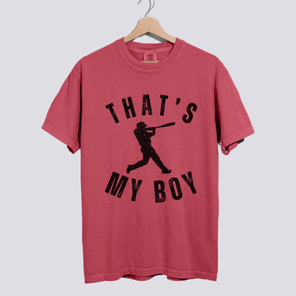 That’s My Boy Baseball Comfort Colors Shirt - Personalized Name on Back