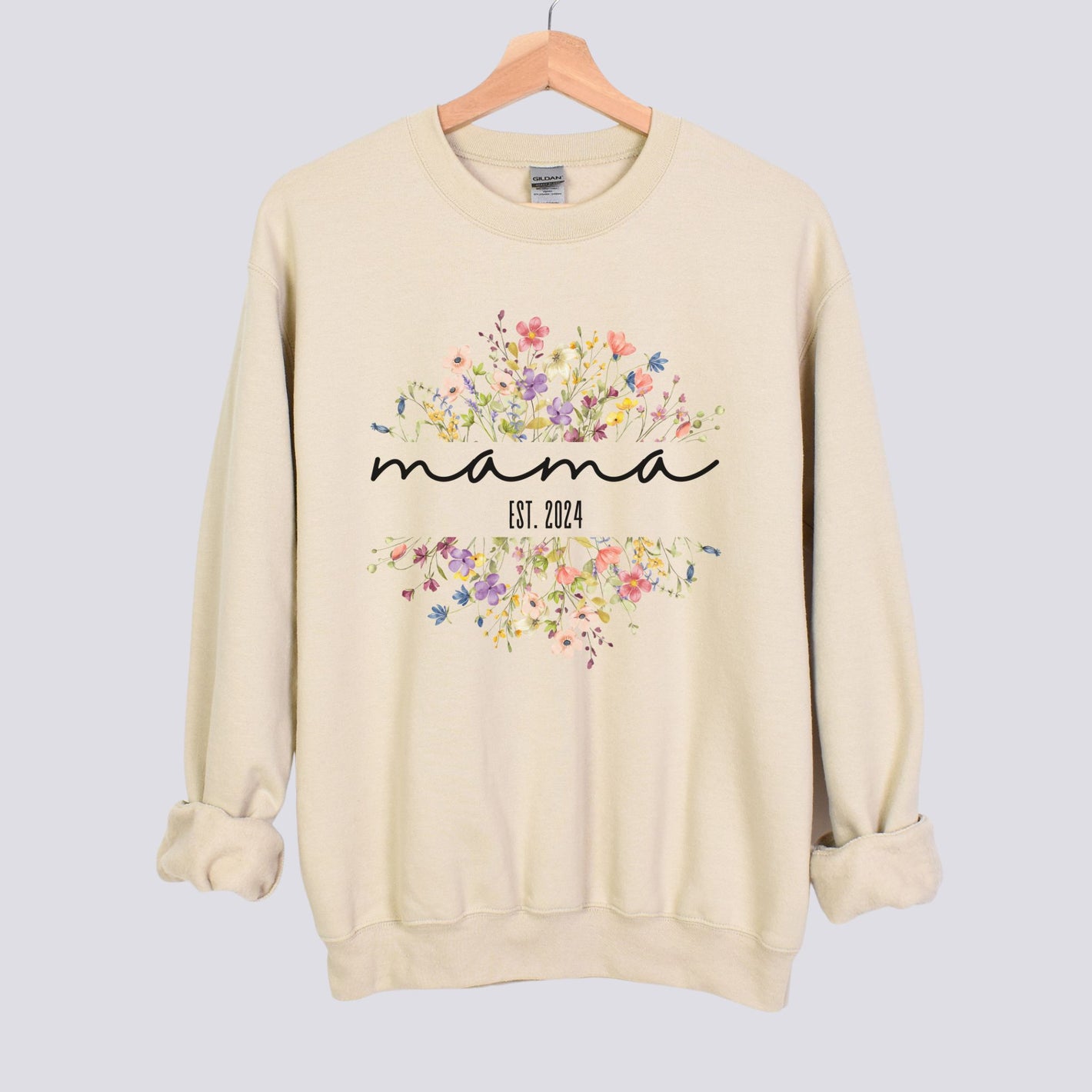 Personalized Floral Sweatshirt - Custom Name & Est. Date
