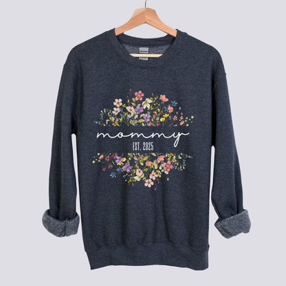 Personalized Floral Sweatshirt - Custom Name & Est. Date