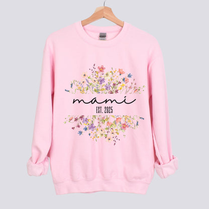 Personalized Floral Sweatshirt - Custom Name & Est. Date