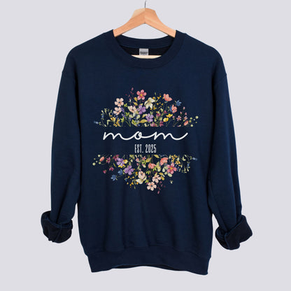 Personalized Floral Sweatshirt - Custom Name & Est. Date