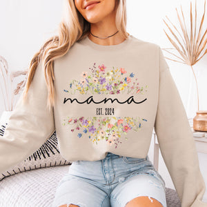 Personalized Floral Sweatshirt - Custom Name & Est. Date