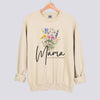 Personalized Floral Mama Sweatshirt - Add Kids Names - Sand
