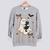 Cute Ghost and Black Cat Sweatshirt - Sport Grey
