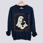 Cute Ghost and Black Cat Sweatshirt