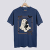 Cute Ghost and Black Cat Comfort Colors Tee - Denim
