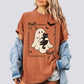 Cute Ghost and Black Cat Comfort Colors Tee
