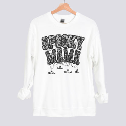 Personalized Spooky Mama Sweatshirt with Kid Names