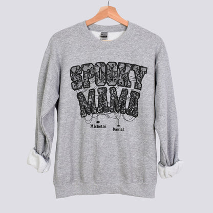 Personalized Spooky Mama Sweatshirt with Kid Names