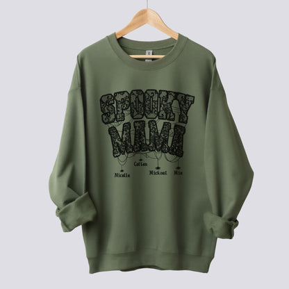 Personalized Spooky Mama Sweatshirt with Kid Names