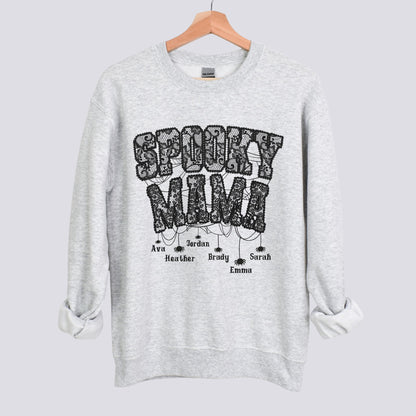 Personalized Spooky Mama Sweatshirt with Kid Names