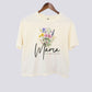 Personalized Floral Mama Comfort Colors Crop Top - Add Kids Names