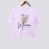 Personalized Floral Mama Comfort Colors Crop Top - Add Kids Names - Orchid