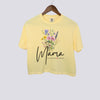 Personalized Floral Mama Comfort Colors Crop Top - Add Kids Names - Butter