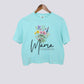 Personalized Floral Mama Comfort Colors Crop Top - Add Kids Names
