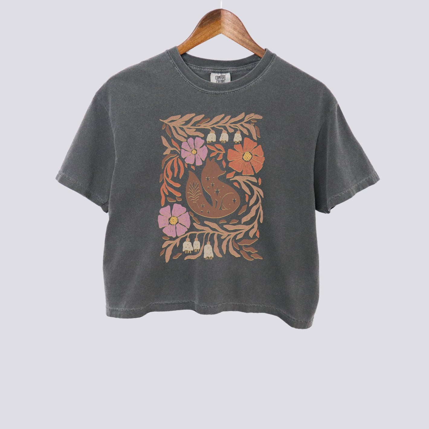 Celestial Fox Goblincore Comfort Colors Crop Top