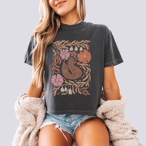 Celestial Fox Goblincore Comfort Colors Crop Top