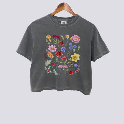 Boho Wildflowers Comfort Colors Crop Top
