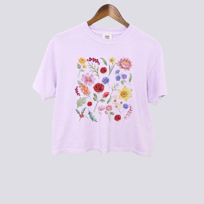 Boho Wildflowers Comfort Colors Crop Top