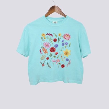 Boho Wildflowers Comfort Colors Crop Top