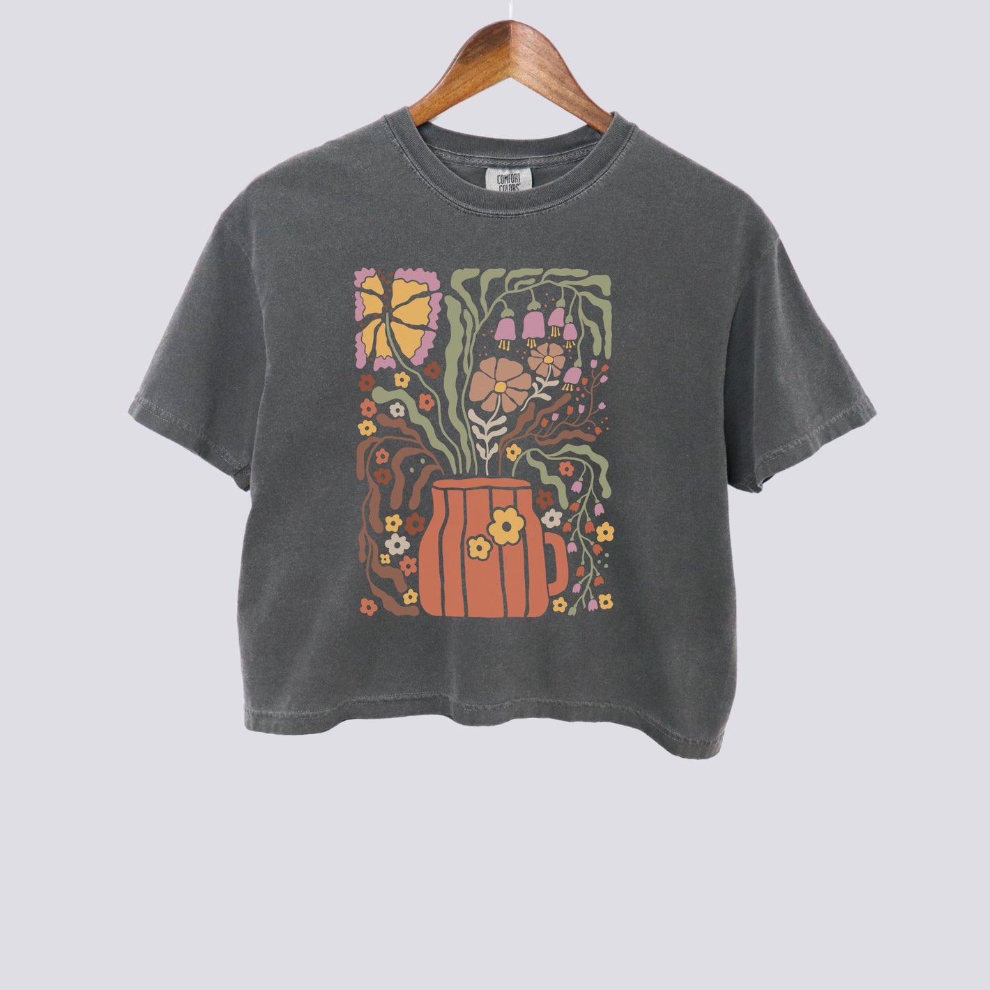 Boho Floral Fall Comfort Colors Crop Top