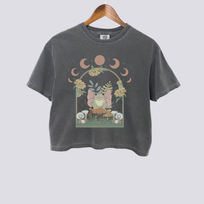 Mystical Fairy Frog Comfort Colors Crop Top