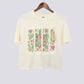 Floral Sea Turtle Brushstroke Comfort Colors Crop Top