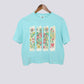 Floral Sea Turtle Brushstroke Comfort Colors Crop Top