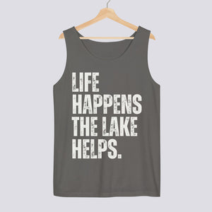 Life Happens The Lake Helps Comfort Colors Tank Top