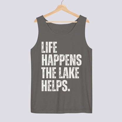Life Happens The Lake Helps Comfort Colors Tank Top