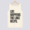 Life Happens The Lake Helps Comfort Colors Tank Top - Ivory