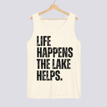 Life Happens The Lake Helps Comfort Colors Tank Top
