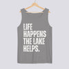 Life Happens The Lake Helps Comfort Colors Tank Top - Grey