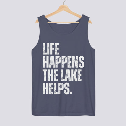 Life Happens The Lake Helps Comfort Colors Tank Top