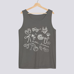 Hello Summer Doodle Comfort Colors Tank Top